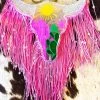 Hand Painted Steer Sunset Fringe Freshie