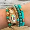 Giddy Up Cowgirl Gray Leopard Beads Bracelet Set