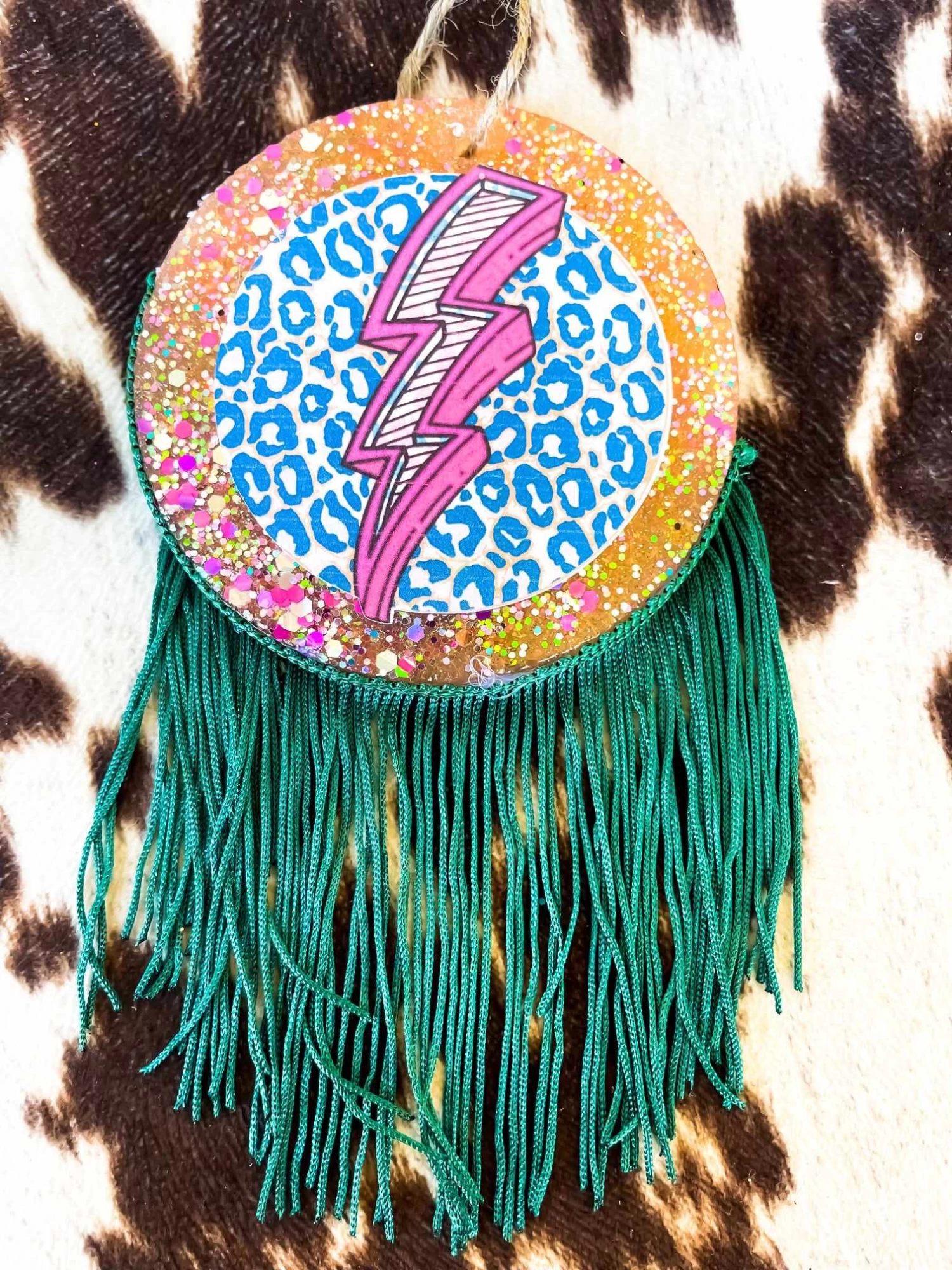 Leopard Lightning Bolt Fringe Freshie 1 Leopard Lightning Bolt Fringe Freshie