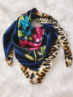 Fiesty Floral Wild Rag - Navy