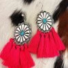 Color Me Cute Tassel Earrings - Fuchsia