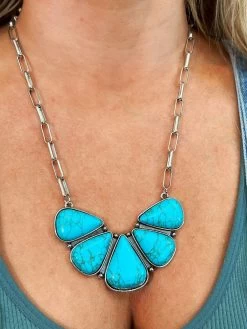 Moth To The Flame Turquoise Stone Necklace