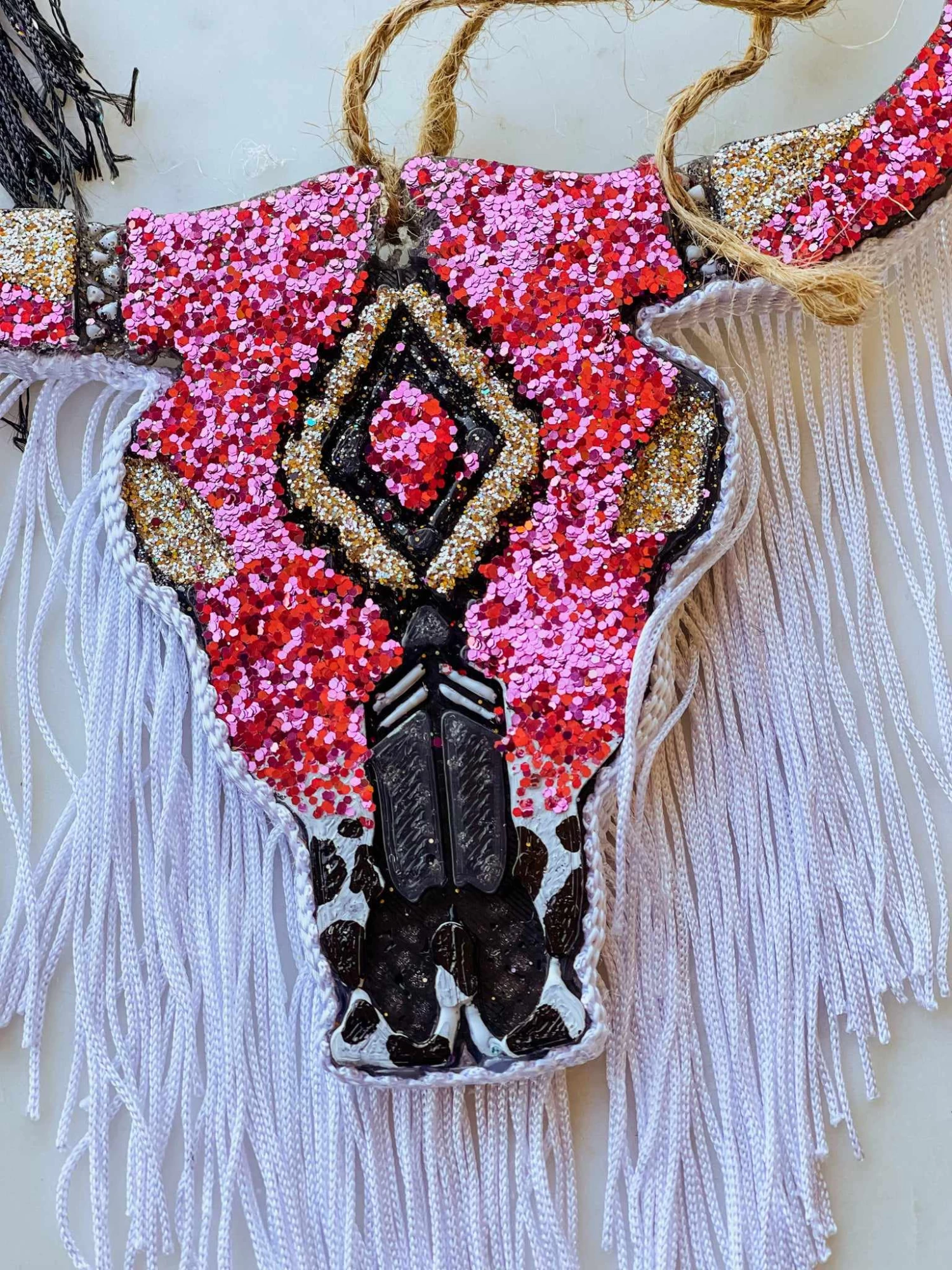 Pink Glitter And Fringe Steer Freshie 2 Pink Glitter And Fringe Steer Freshie - Image 2