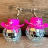 Disco Cowgirl Earrings - Pink