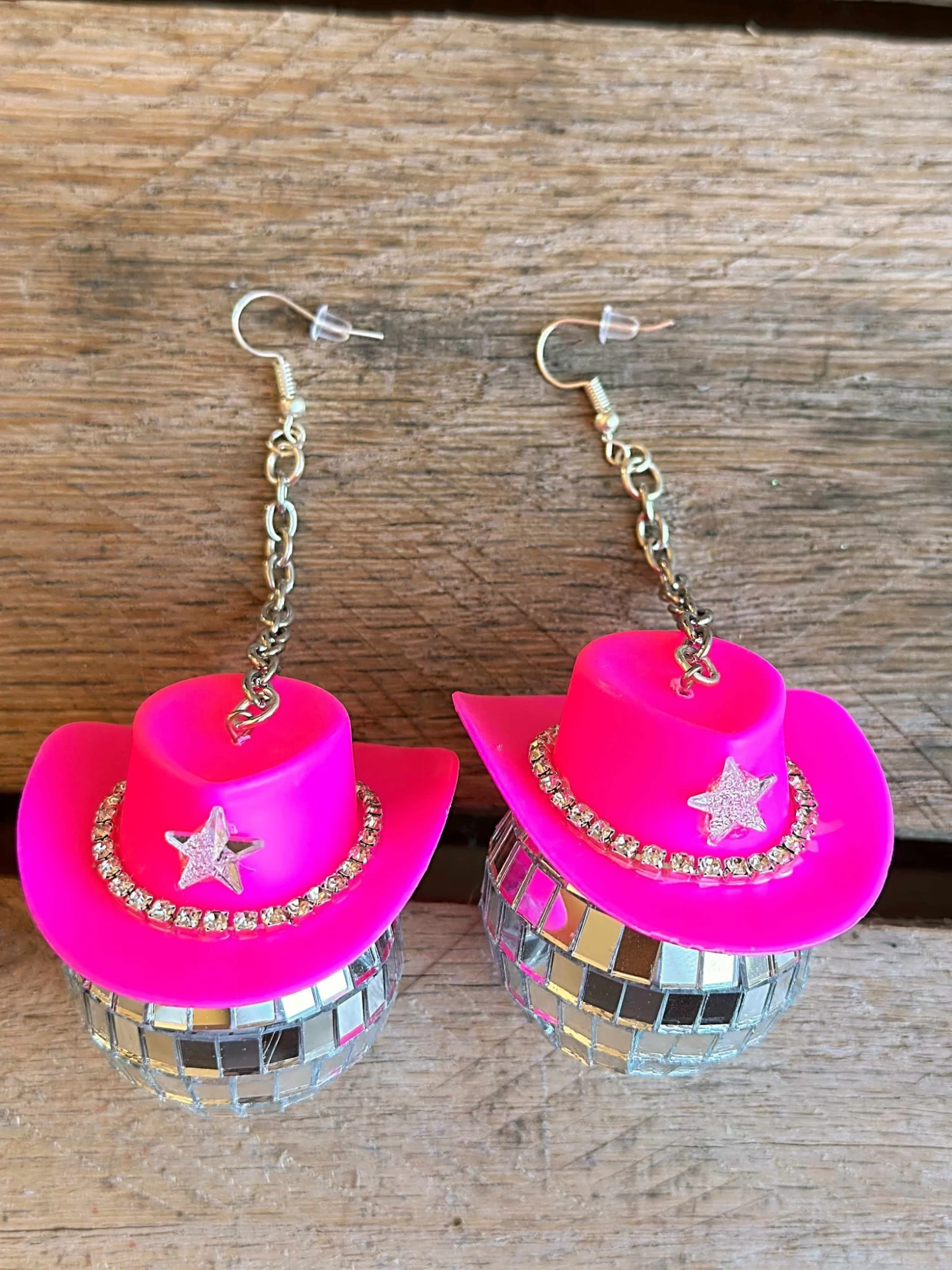 Disco Cowgirl Earrings - Pink 2 Disco Cowgirl Earrings - Pink - Image 2
