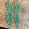 Big Bolt Earrings - Teal