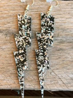 Big Bolt Earrings - Black