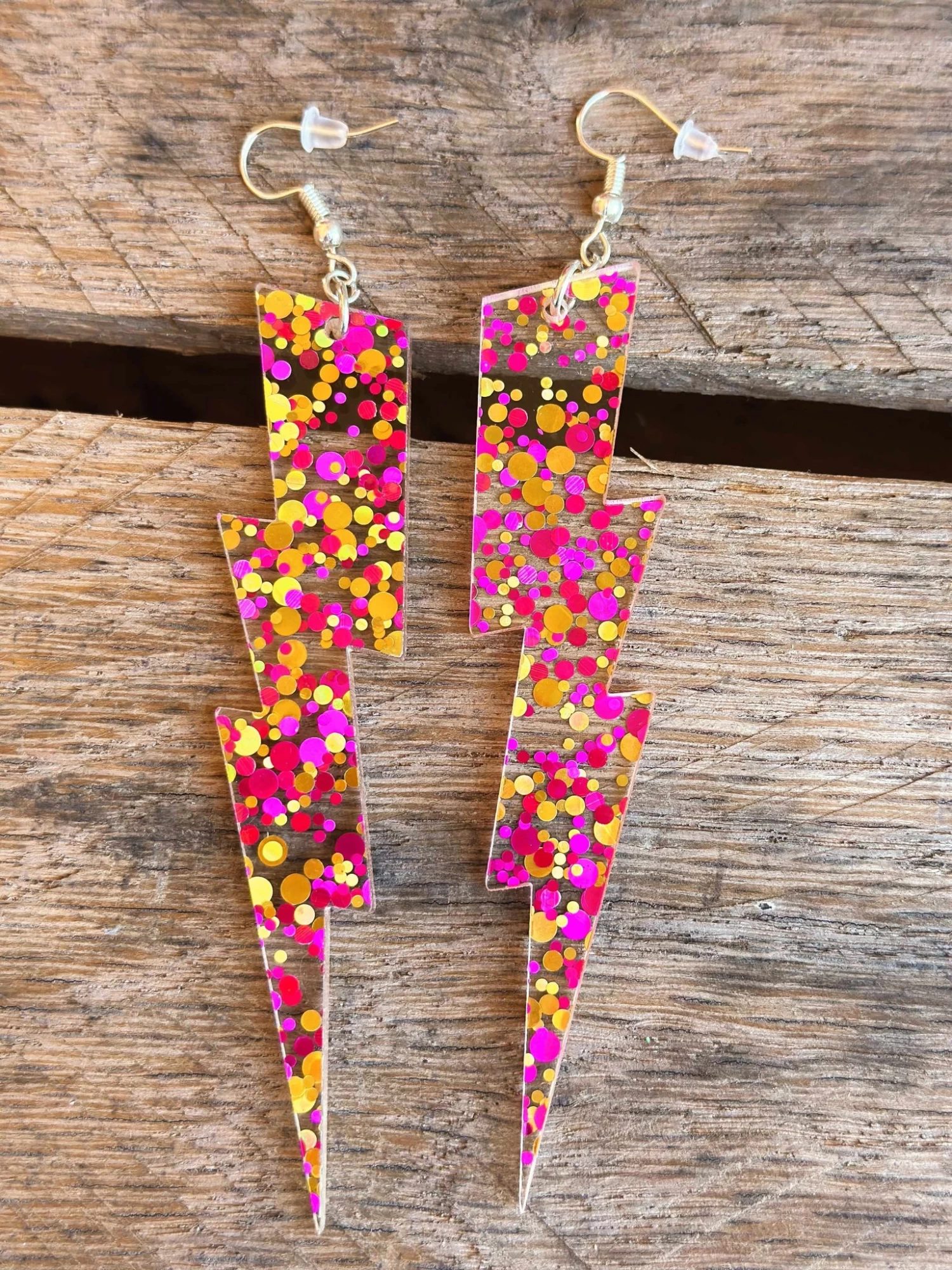 Big Bolt Earrings - Pink 1 Big Bolt Earrings - Pink