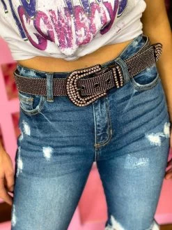 Accessories Sale Store 7 Rhinestone Cowgirl Belt - Purple