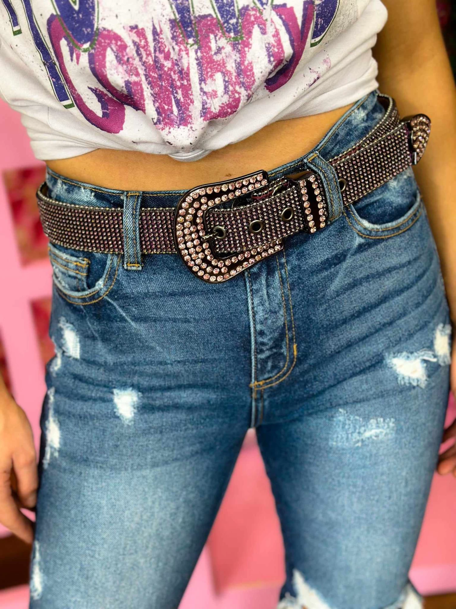 Rhinestone Cowgirl Belt - Purple 1 Rhinestone Cowgirl Belt - Purple