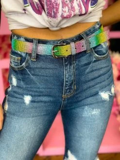 Accessories Sale Store 17 Disco Cowgirl Belt - Rainbow