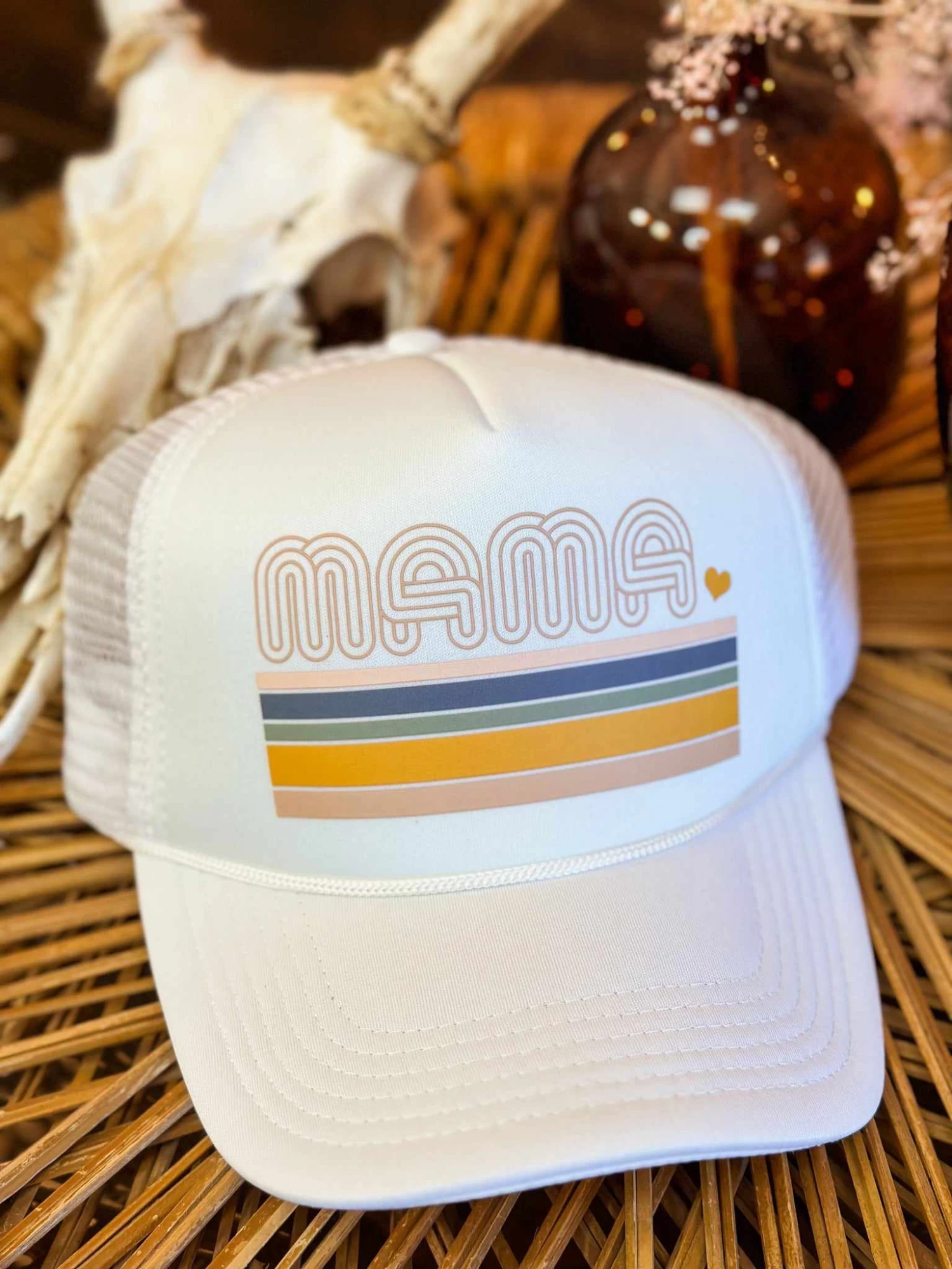 Mama Striped Trucker Hat 1 Mama Striped Trucker Hat