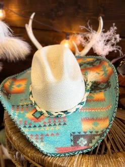 Jeopardy Printed Straw Cowgirl Hat