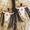 Pink And Black Steer Fringe Vent Clip Freshie