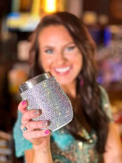 Sippin' Bling Wine - Silver Iridescent