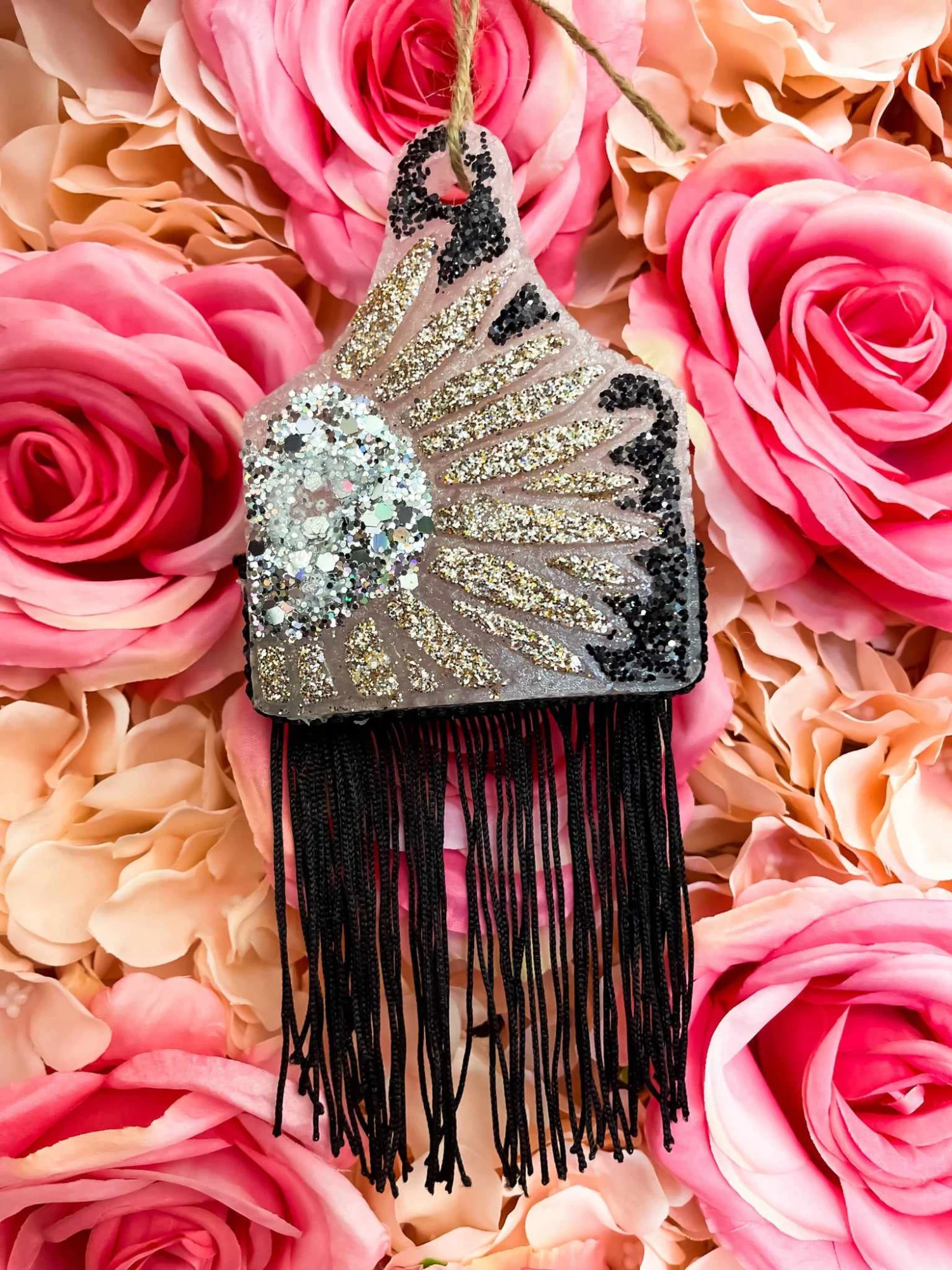 Sparkly Cow Tag Freshie 1 Sparkly Cow Tag Freshie