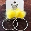 Hoop N Holler Silver Earrings - Yellow