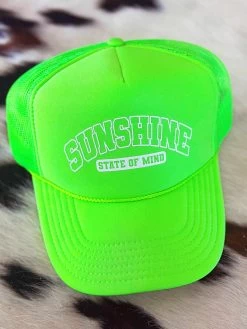 Sunshine State Of Mind Trucker Hat - Neon Green