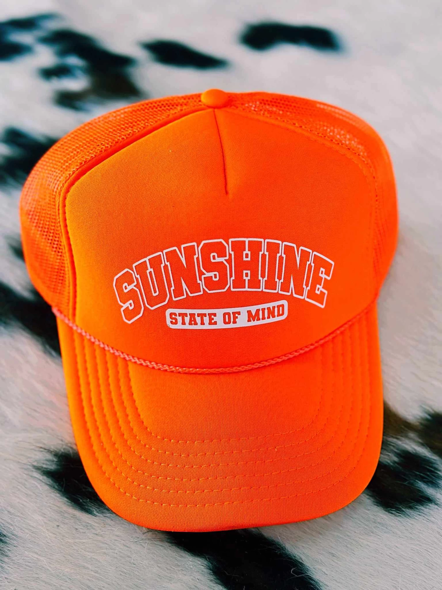 Sunshine State Of Mind Trucker Hat - Neon Orange 1 Sunshine State Of Mind Trucker Hat - Neon Orange