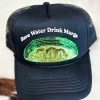 Save Water Drink Margs Sequin Lime Trucker Hat - Black