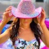 PREORDER Rhinestone Rebel Cowgirl Hat - Hot Pink