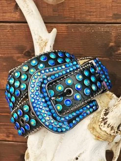 Accessories Sale Store 19 Rodeo Queen Bling Belt - Black And Blue