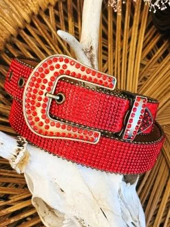 Accessories Sale Store 13 Rhinestone Cowgirl Belt - Red