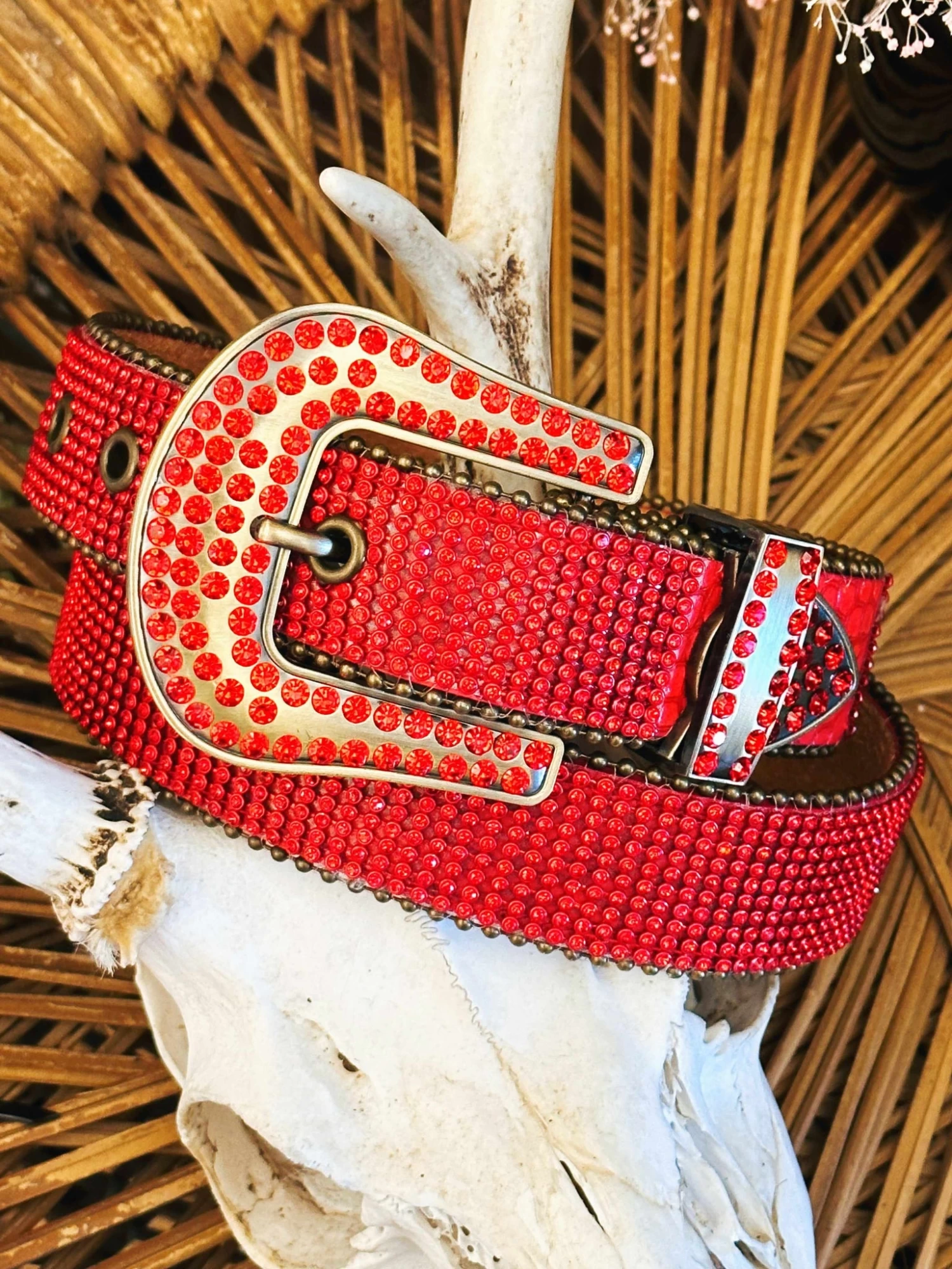 Rhinestone Cowgirl Belt - Red 1 Rhinestone Cowgirl Belt - Red