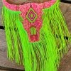 Pink And Green Glitter Steer Fringe Freshie