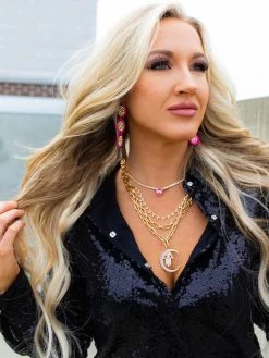 Hamsa Moon Charm Necklace -Accessories Sale Store SFCoct22 123